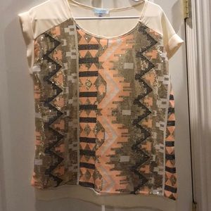 Geometric Sequin Top